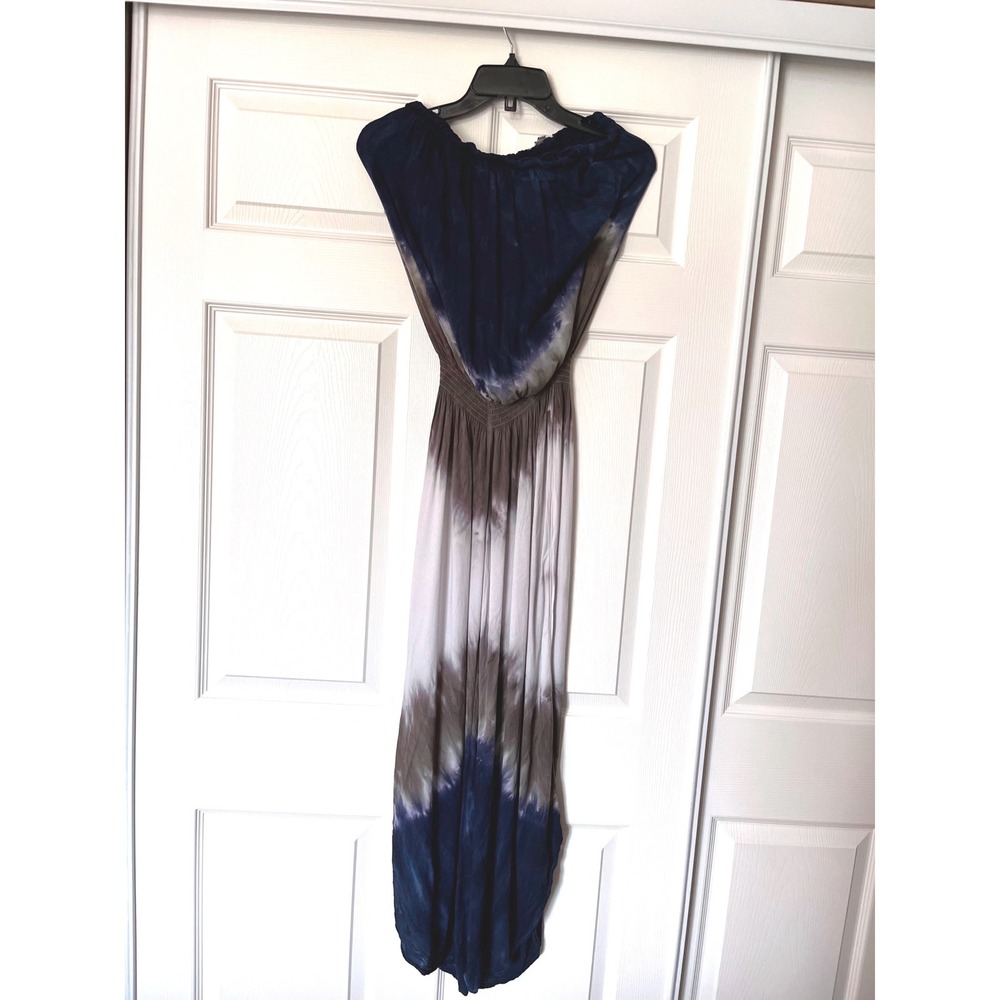 Young Fabulous & Broke Navy Blue Tie Dye Strapless Smocked Waist Jumpsuit Size S